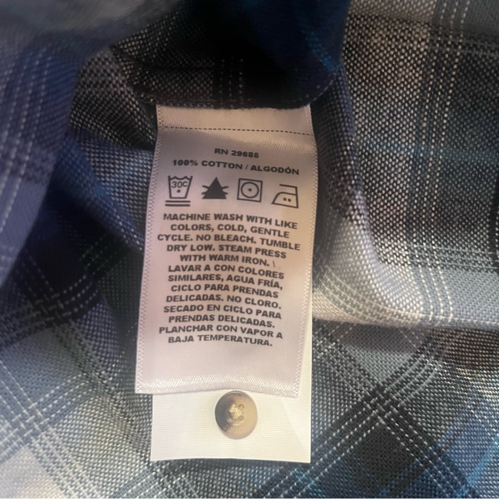 Pendleton Mason Plaid Flannel Shirt Blue Gray Black White Cotton Medium Men’s - Picture 4 of 6